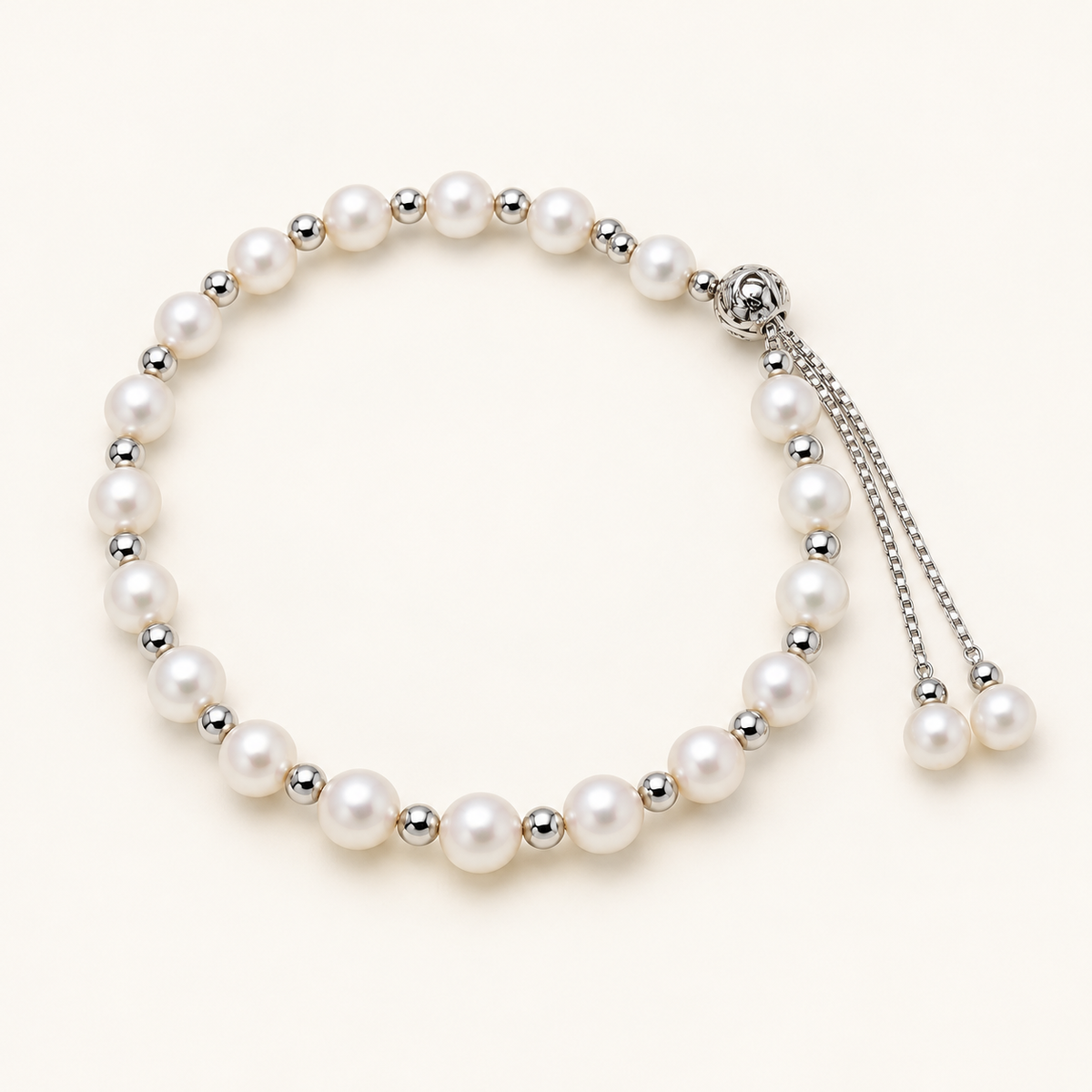 Adjustable white pearl bracelet for Meaningful Gifts