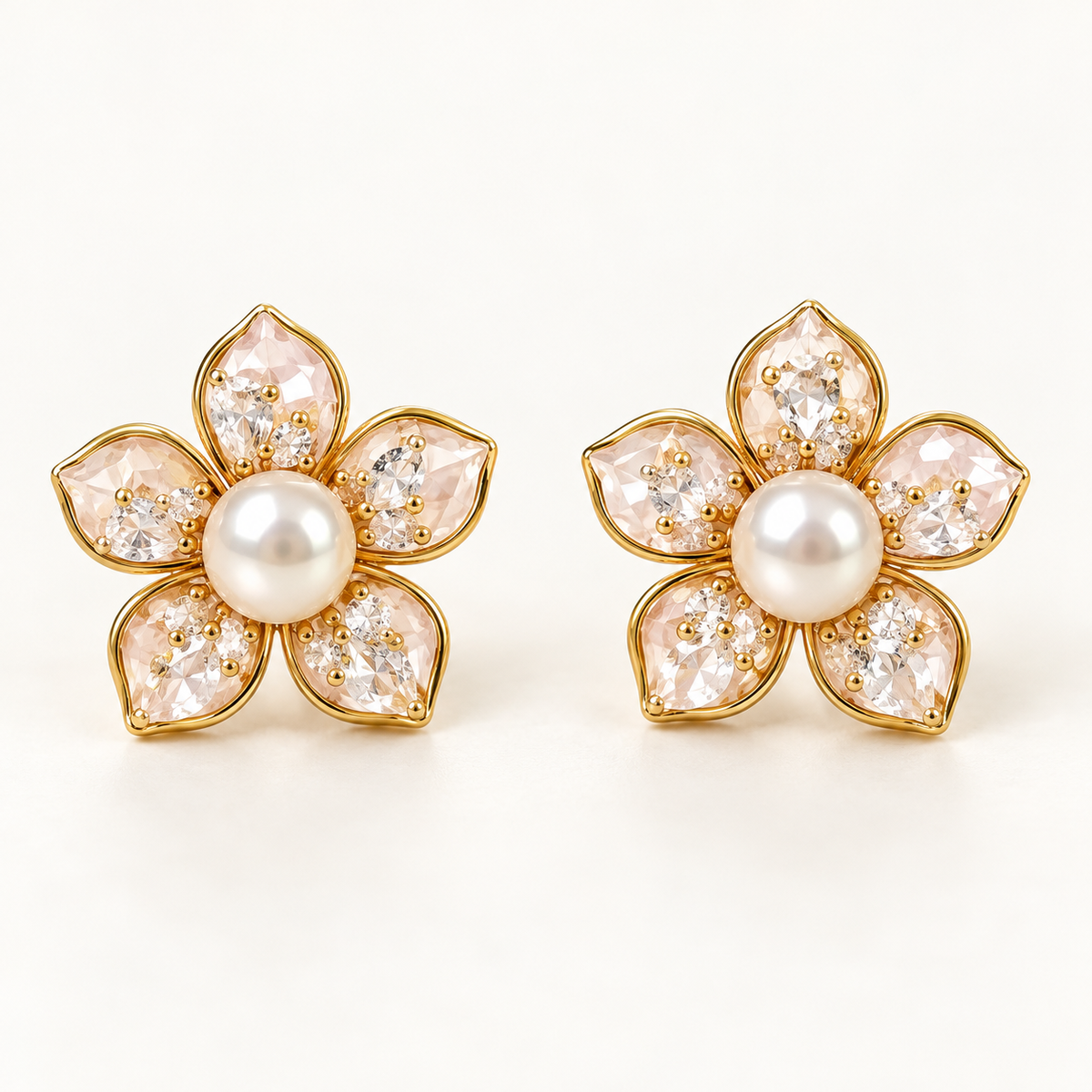 Cherry Blossom pink pearl studs