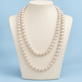 Studio visualization of 9mm white cultured freshwater pearl necklace, 50 inches