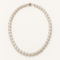 White freshwater pearl necklace with magnetic clasp